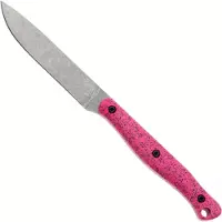 White River Knives GripXodus 4 WREX4-BP Stonewashed S35VN, Bubblegum Pink GripX, coltello fisso