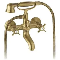 TRIZERATOP Rubinetteria per vasca da bagno con doccetta in bronzo stile retrò