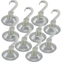 Chilitec Ventosa con gancio Ø 45mm 10 pezzi Ganci da parete Flessibili per asciugamano Decorazione finestra Decorazione luci di fata Trasparente