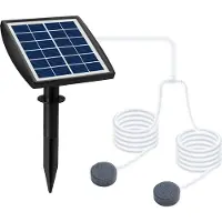 Gistuch pompa solare a ossigeno 6V 2W plug-in, 2 pietre a bolle d'aria, tubo flessibile da 2,5 m, aeratore per laghetti, laghetti per pesci e piscine all'aperto