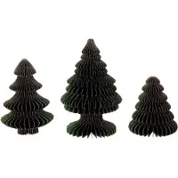 HBX natural living Decorazione per albero di Natale in carta verde, set da 3 pezzi, sostenibile