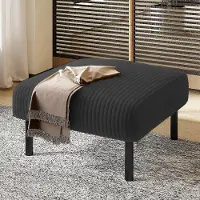 OKWISH Poggiapiedi, poggiapiedi con struttura in metallo robusta, rivestito in tessuto velluto, montaggio senza attrezzi, colore grigio