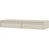 Selsey Evo - Comodino sospeso con 2 cassetti, grigio beige, 110 cm