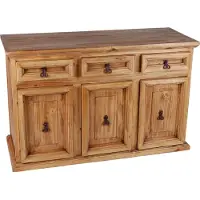 MiaMöbel Credenza Mexico Mobili 126x90x47 cm Stile rustico Legno massello Pino miele