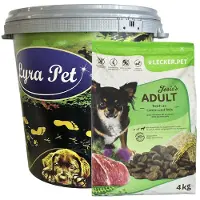 Lecker.Pet 4 kg di Josie's Adult Lamb & Rice cibo secco per cani completo in contenitore da 30 litri
