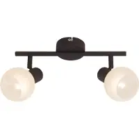 Brilliant Plafoniera Gabon marrone e bianco, a 2 luci