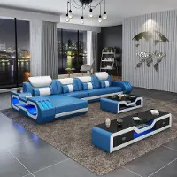 AEA Designer Wohnlandschaft Polster L-Form Ecksofa Eck Garnitur Sofa Couch Ecke led