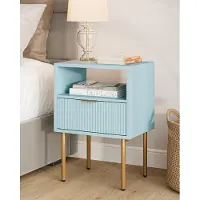 Sonstiges Comodino con ripiano aperto e cassetto, Moderno, Blu