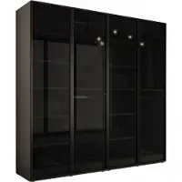 3Xeliving Kleiderschrank, Platingrau, 2 x 100 x 200 x 51 cm