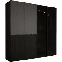 3Xeliving Armadio, nero grafite, 2 x 100 x 200 x 51 cm