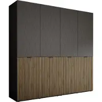 3Xeliving Armadio, nero grafite / rovere Wotan, 2 x 100 x 200 x 51 cm