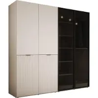 3Xeliving Armadio, beige sabbia, 2 x 100 x 200 x 51 cm