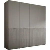 3Xeliving Kleiderschrank, Platingrau / Platingrau, 2 x 100 x 200 x 51 cm