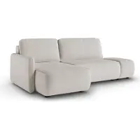 Dmora Rezzo - Divano Letto con Penisola, 229x148 cm Beige Chiaro, Contenitore