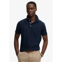 Superdry per uomo. M1110486A Polo classica blu navy in cotone e lino (M), Classico, Manica corta