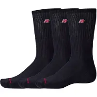 New Balance Unisex Patch Logo Crew 3 Pack Black Taglia: L | Accessori Sportivi Outlet | Unisex | Nero