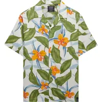 Superdry per uomo. M4011128A Camicia hawaiana verde (3XL), Casual, Modal, Manica corta
