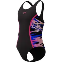 Speedo Kid's Hyperboom Splice Muscleback Swimsuit Costume intero Bambini (140, nero)