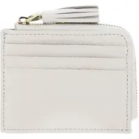 Coccinelle portacarte da donna tassel in vera pelle bianca