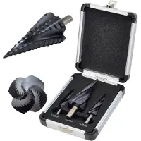 AWTOOLS wiertło stopniowe spiralne m2-tialn / kpl. 3 szt. / 4-12 mm / 4-20 mm / 4-32 mm /bl