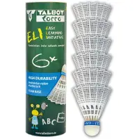 Talbot Torro Badminton-Ball Eli (6 Pieces (Medium Speed), bianco)