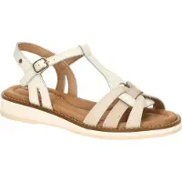Pikolinos per donna. W9B-0789C1 Sandali in pelle beige di Roquetas (41), 1 a 3 cm, Fibbia, Casual