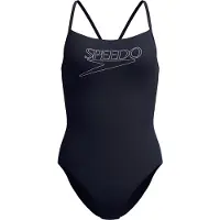 Speedo Women's Endurance+ Logo Thin Strap One Piece Costume intero Donna (42, blu)