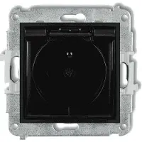 Karlik Elektrotechnik Prese multiple resistenti agli spruzzi d'acqua, con/senza grado di protezione IP44, con coperchi, protezione antincendio, colore nero opaco, modello 12MGPB-1zdp