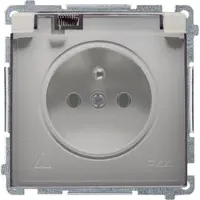 Kontakt-Simon Contatto Simon BMGZ1BZ.01/29A, acciaio satinato, plastica, IP44, 250 V, 75 mm, 50 mm