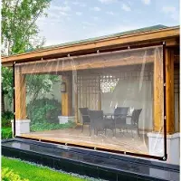Merkloos Telone trasparente, telone 5 x 3 m con occhielli, tettoia per serra, telone resistente alle intemperie, telone pieghevole, telo antipioggia in PVC impermeabile, telone, telone trasparente