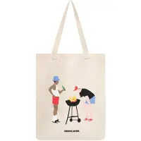 DEDICATED Tote Bag Torekov BBQ Borsa (One Size, bianco/beige)