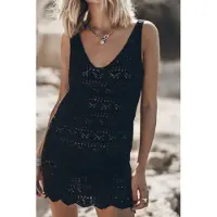 Mikuta The Black Crochet Tank Dress Black Taglia: L | Abiti Mini Outlet | Donna | Nero