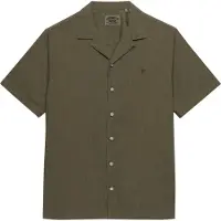 Superdry per uomo. M4011138A Camicia Cabana, verde-marrone (M), Casual, Cotone, Manica corta