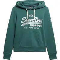 Superdry per donna. W2012569A Felpa con cappuccio Metallic verde (XL), Casual, Cotone