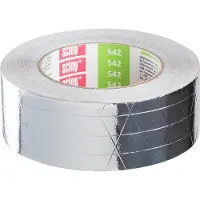 KAEM Nastro in alluminio rinforzato Hardex *542* 48 mm x 33 m, resistente all'acqua e al fuoco