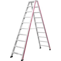 Hymer Scala a pioli , accessibile da entrambi i lati, 2x10 gradini, altezza verticale 2,30 m, altezza massima raggiungibile 3,83 m, peso 13,7 kg