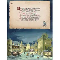 Pappnoptikum Calendario dell'Avvento di Marienburg con illustrazioni e una scena ambientata nel cortile interno