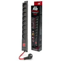 Acar R8 POWER, ciabatta multipresa da 10 metri, 8 prese, colore nero