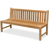 Linder Exclusiv GmbH Panca da giardino in legno massello Linder Exclusiv, modello Picadelly, 180 cm, senza braccioli, in teak naturale, dimensioni 180x63x90,5 cm