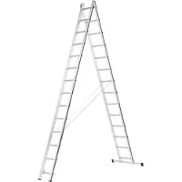 Hymer Scala multiuso Alu Pro, a due sezioni, 2x14 pioli, lunghezza 3,95 / 6,75 m, altezza di lavoro 5,06 / 7,56 m, peso 15,5 kg