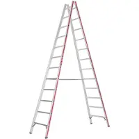 Hymer Scala a pioli , accessibile da entrambi i lati, 2x12 pioli, altezza verticale 3,40 m, altezza massima 4,71 m, peso 14,1 kg