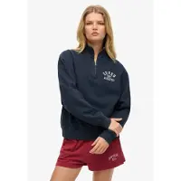 Superdry per donna. W2012541A Felpa con mezza zip Athletic Essential blu marino (XL), Casual, Cotone, Navy