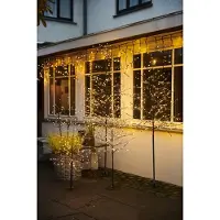 Sirius Home Albero Sirius LED Alex Tree set di 2 LED bianco caldo da esterno 80 cm a batteria innevato marrone