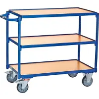 Fetra Carrello da tavolo leggero con 3 ripiani Maniglia orizzontale 850 x 500 mm