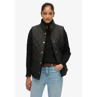 Superdry per donna. W5012041A Gilet Estate Country Liner nero (M), Casual, Polister riciclato