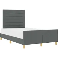 vidaXL Struttura letto con testiera grigio scuro 140 x 200 cm in tessuto