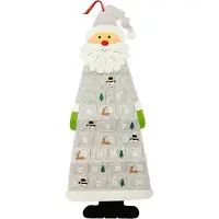 Saska Garden Calendario dell'Avvento Babbo Natale grigio - Calendario dell'Avvento alla moda per il Natale