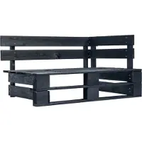 vidaXL Set da salotto in pallet 4 pezzi nero Legno di pino impregnato