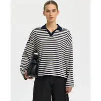 Selected Polo A Maniche Lunghe Donne Blu L