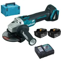 Makita Smerigliatrice angolare 18V LXT Ø125 mm (2x3,0 Ah) in MAKPAC - DGA504RFJ